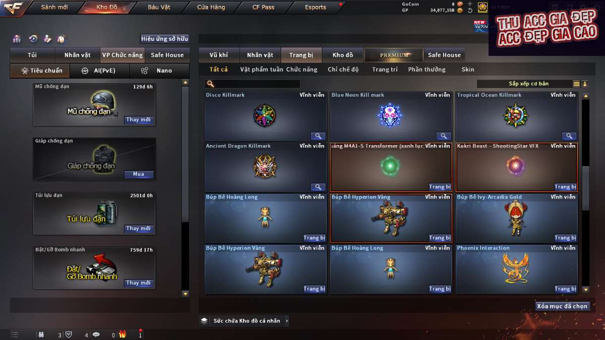 shop acc cf uy tin gia re